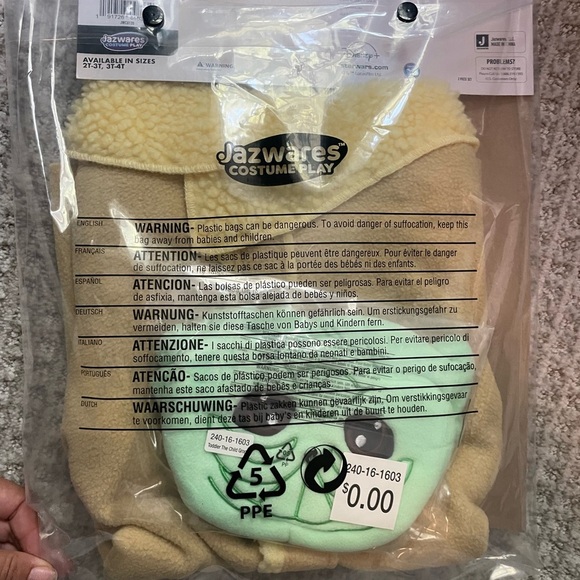 Star Wars Grogu Costume Size 2T-3T NWT - Picture 4 of 5